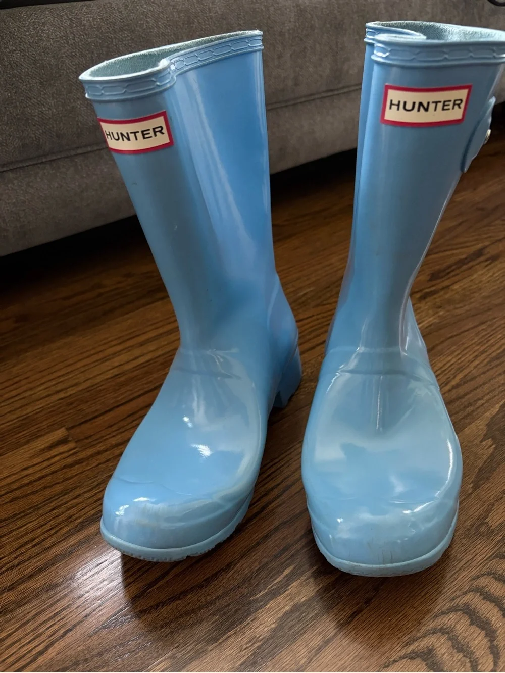 Hunter Bright Blue Classic  Rain Boots